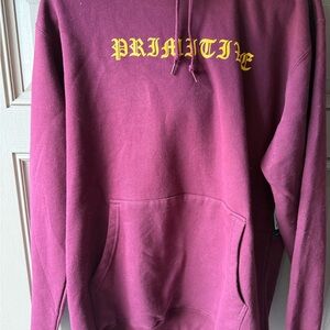 Primitive Maroon Hoodie with Yellow Logo